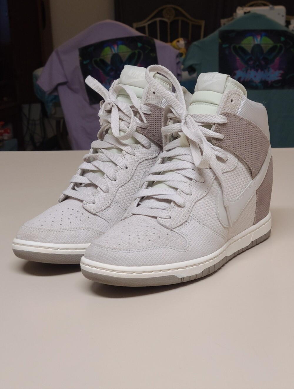 Nike Dunk Sky Hi Light Bone hidden wedge casual skateboard sneakers size 9